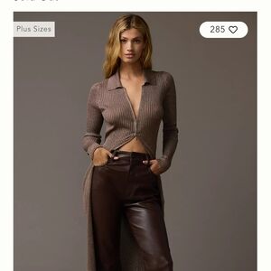 Anthropologie Metallic Brown Cardigan